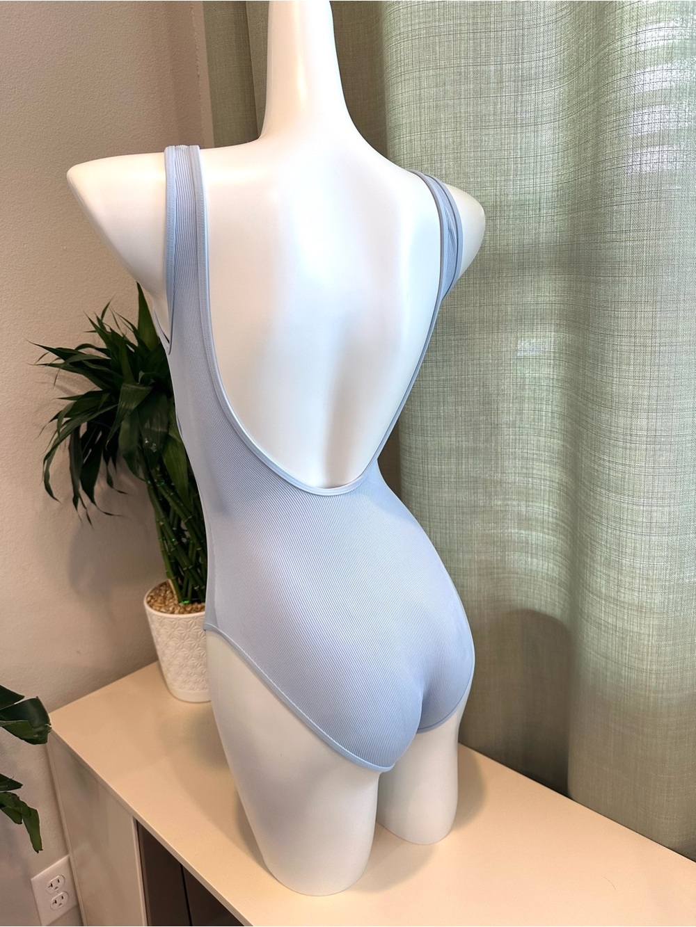 L*space Light Blue Ribbed Henley Swimsuit - Picture 5 of 7